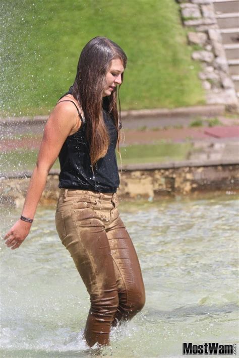 Nice Wet Pants Wet T Shirt Wet Pants Girl In Water