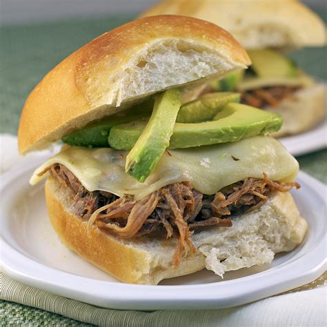The decadent pulled pork on the sweet potato bun is the best combination. Avocado Pulled Pork Sliders ~ Heat Oven to 350