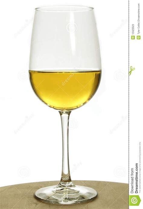 Glass Of White Chardonnay Wine Stock Image Image Of Clear White 12423523