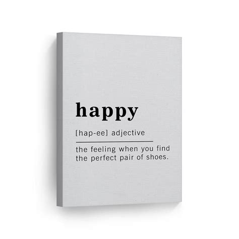 Funny Adjective Noun Dictionary Definition Of Happy Canvas Etsy