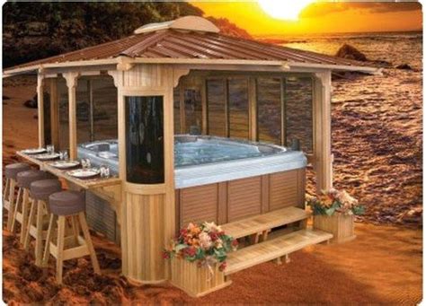 Hot Tub Enclosure With Bar