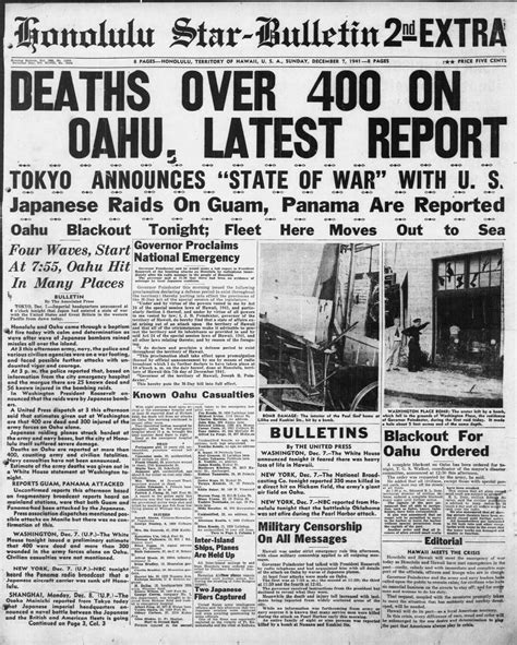 photo gallery 10 front pages following the attack on pearl harbor