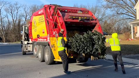 Penn Waste Garbage Truck Collecting Christmas Trees Youtube