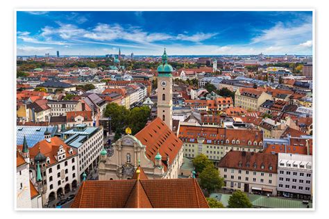 Aerial View Of Munich Print By Editors Choice Posterlounge