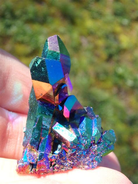 Beautiful Rainbows Titanium Quartz Cluster 4 - Earth Family Crystals