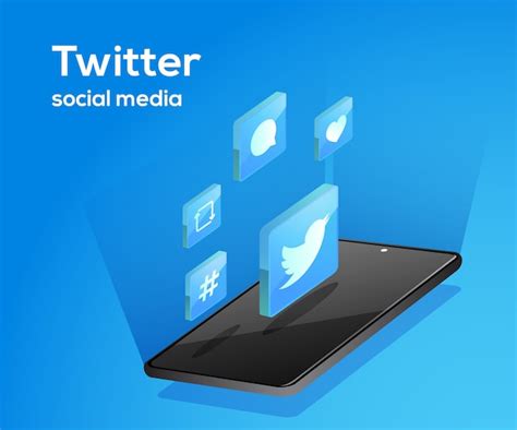 Premium Vector Twitter Social Media Icons With Smartphone