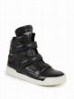 Balmain Zip-detail Leather High-top Sneakers in Black for Men | Lyst