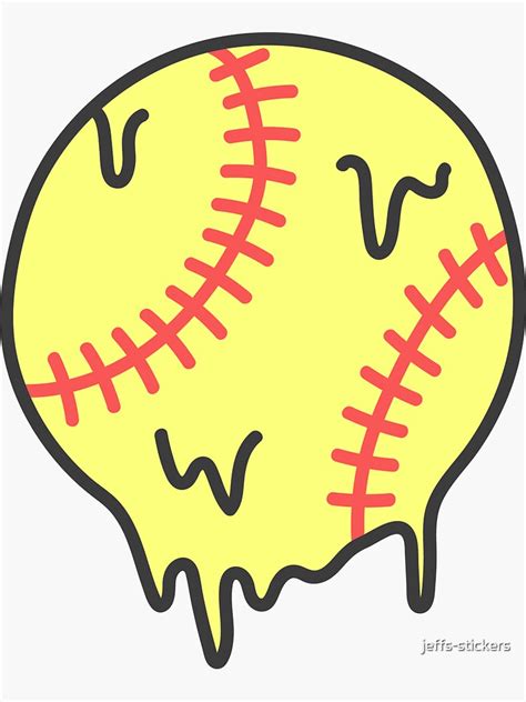 Softball Drip Sticker For Sale By Jeffs Stickers Redbubble