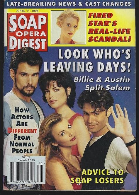 soap opera digest april 11 1995 look who s leaving days on the cover soap opera days of our