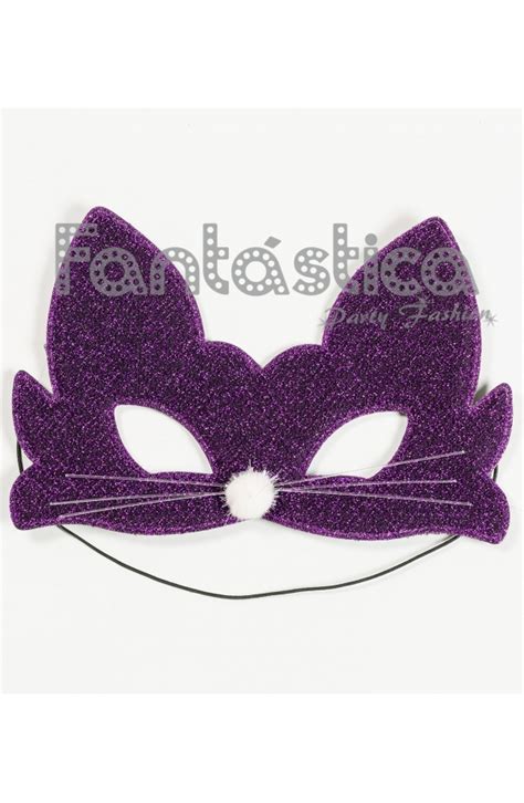 Antifaz De Gata Gato Para Carnaval O Disfraz Color Morado