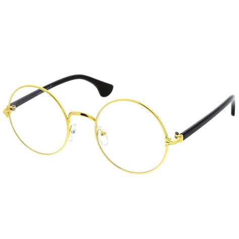 classic slim metal frame clear lens round eyeglasses 53mm sunglass la