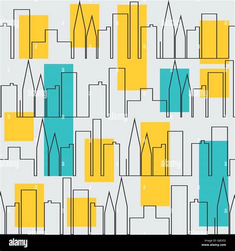 Seamless City Pattern Stock Vector Image And Art Alamy