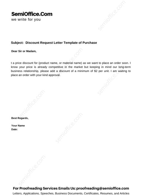 Discount Request Letter Template Of Purchase Semiofficecom