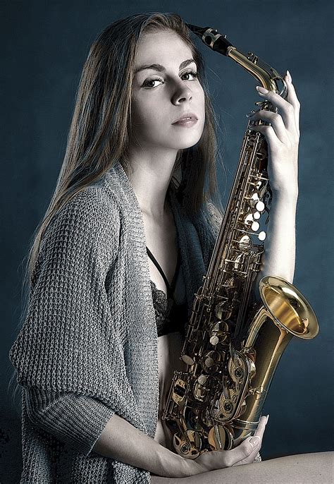 Royalty Free Photo Woman Holding Brass Saxophone Photography Pickpik