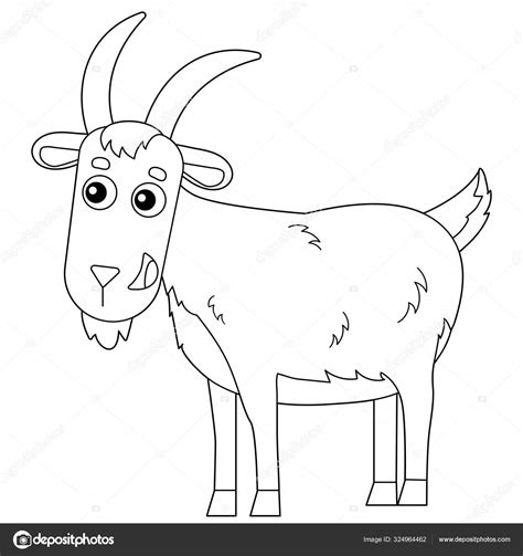 Coloring Page Outline Of Cartoon Goat Farm Animals