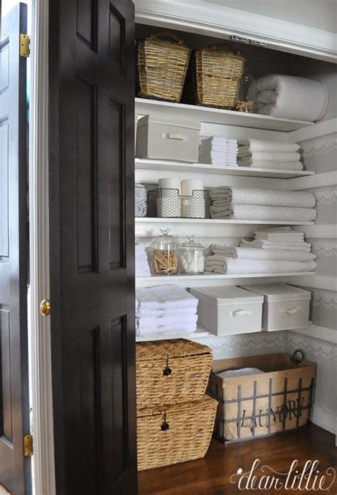 I have a mix of my full beauty products, travel size beauty products, and other random toiletries. Genius Linen Closet Ideas for Organization and ...