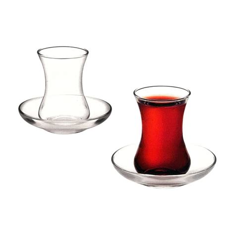 Set of 6 Glasses of Turkish Tea With Plate Verres à Thé Turc Etsy