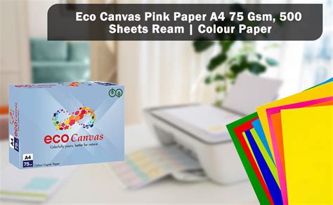 Jk Eco Canvas Pink Paper A4 75 Gsm 500 Sheets Ream Colour Paper