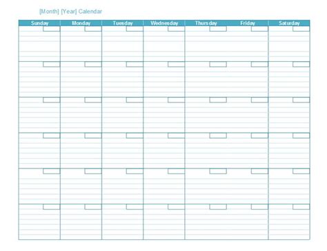 Blank Monthly Calendar Maandplanner Kalender Voorbeelden Maandkalenders