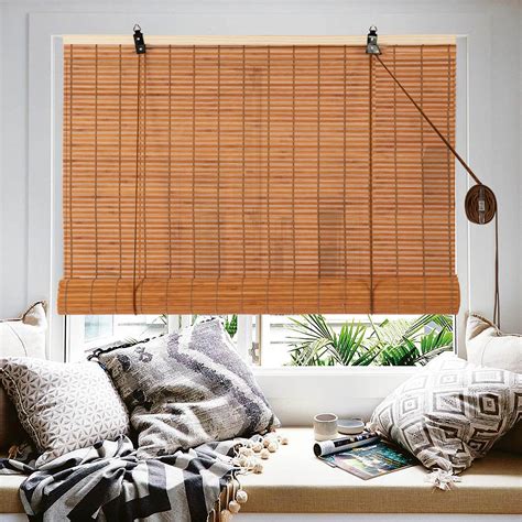 Alimoo Bamboo Blinds Bamboo Roll Up Shades For Windows Light