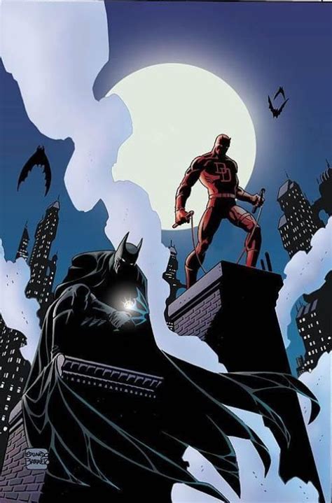 Batman And Daredevil By Eduardo Barreto Daredevil Art Marvel And Dc