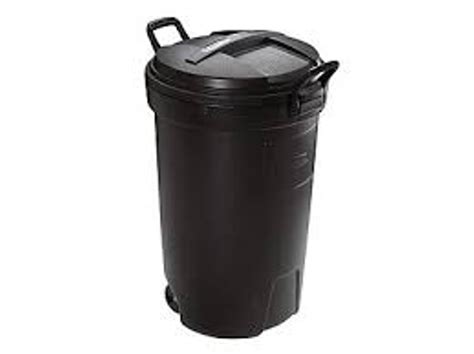 Product Rubbermaid 32 Gal Plastic Wheeled Garbage Can Lid Included
