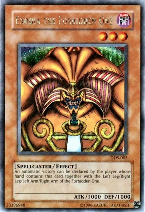 Yu Gi Oh Promo Single Exodia The Forbidden One Secret Rare Dds 003 Near Mint Nm Da Card