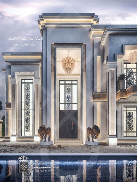 Luxury New Classic Villa On Behance In 2021 Modern House Facades