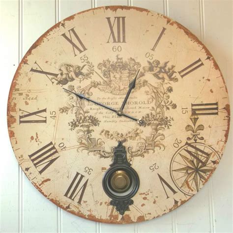 Extra Large 60cm Antique French Vintage Style Wall Clock Shabby Chic