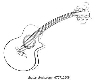 Electric Guitar Sketch Stock Vector Royalty Free 64829770 Shutterstock