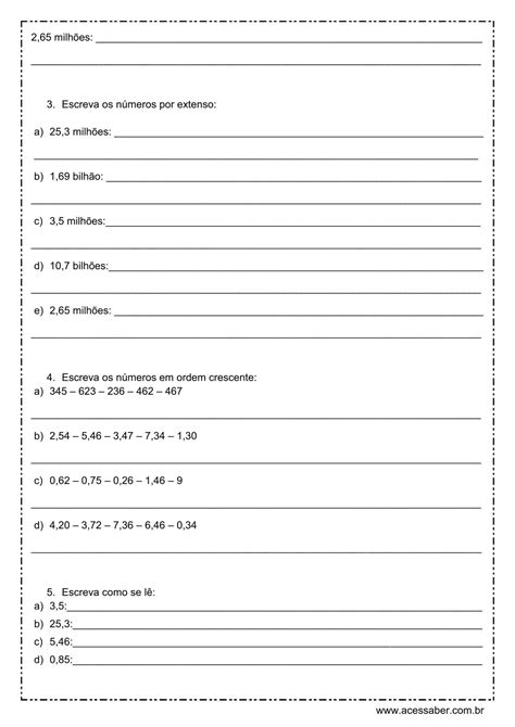 Atividade De Matematica Ano Express O Numerica Edubrainaz