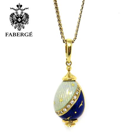 Nyjewel Faberge 18k Gold Limited Edition Enamel Diamonds Egg Pendant Necklace Ebay