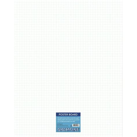 Pacon Ghostline Grid Poster Board White 25 Carton Quantity