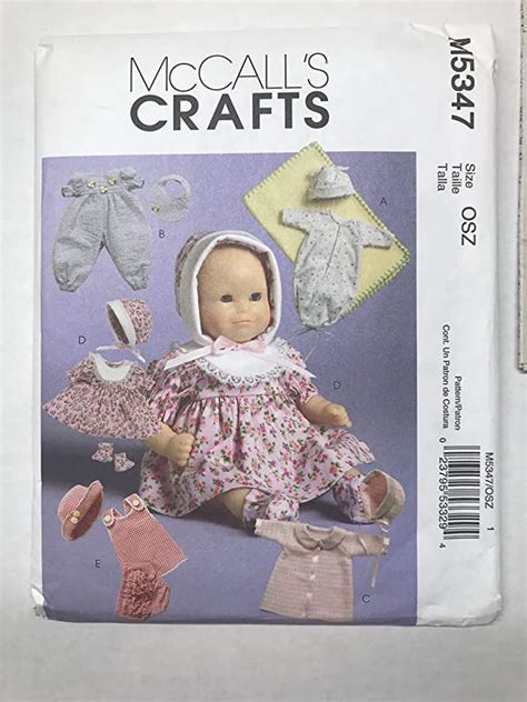 Mccalls Baby Doll Clothing Pattern 5347 Arts Crafts