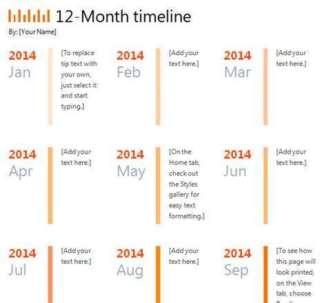12 Month Timeline Template Template Haven