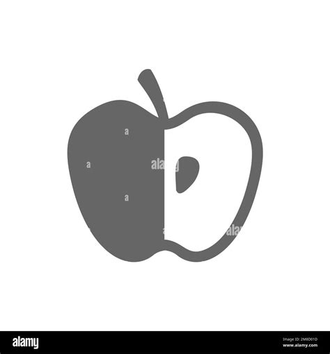 Half Apple Icon Common Graphic Resources Vector Illustration Stock