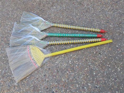 Lot Of 3 Pieces Vietnamese Soft Fan Straw Broom With