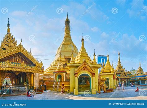 Golden Pagoda Of Sule Yangon Myanmar Editorial Stock Photo Image Of