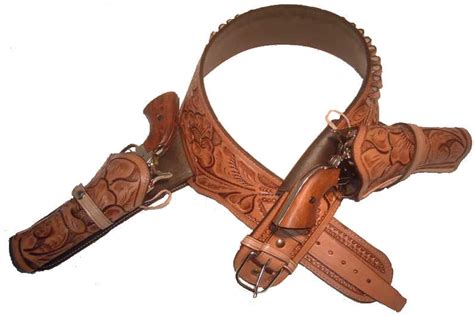 Caliber 22 Cowboy Western Fast Draw Gun Holster Rig Tooled Leather