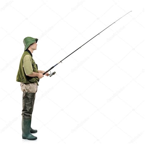 Fisherman Holding Fishing Pole — Stock Photo © Ljsphotography 45869541