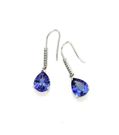 Tanzanite And Diamond Drop Earrings Earrings Jewellery