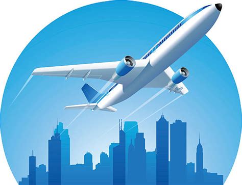 Commercial Airplane Takeoff Illustrations Royalty Free Vector Graphics