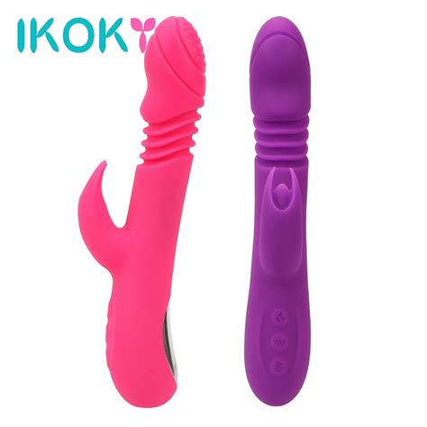 IKOKY Clitoris Stimulator Sex Toys For Woman Heating AV Stick Rotating Dildo Thrusting Rabbit