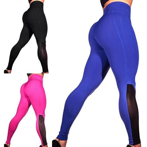 Ovesport 3 Colors Women Leggings Mesh Patchwork Fitness Leggings For Women Workout High Waist