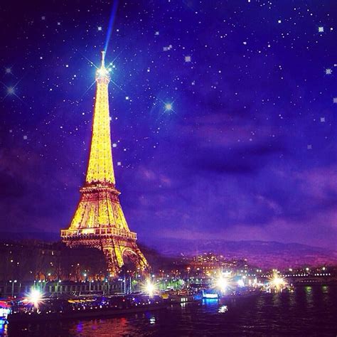 Eiffel Tower Paris In The Starry Night Sky We Heart It Night And Paris