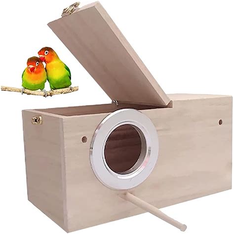 Wooden Bird Cage Nesting Box Breeding Hatching Nest For Parakeet