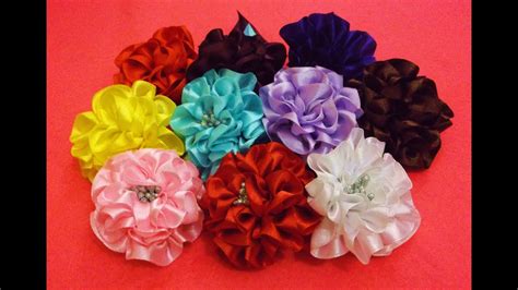 Diy Full Bloom Satin Ribbon Flower Tutorial Myindulzens Youtube