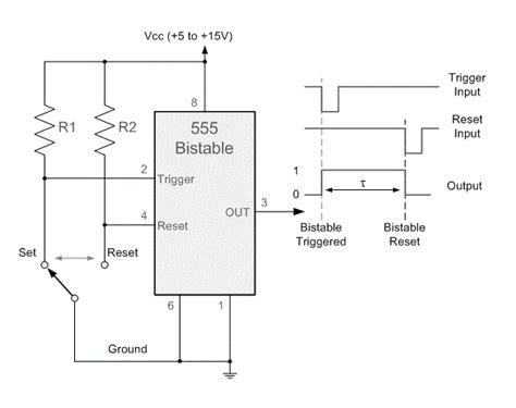 Bistable Multivibrator Using Ic 555 Circuit Yk69 Elektro