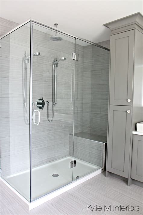 Walk In Shower With 2 Shower Heads Fibreglass Base And Porcelain