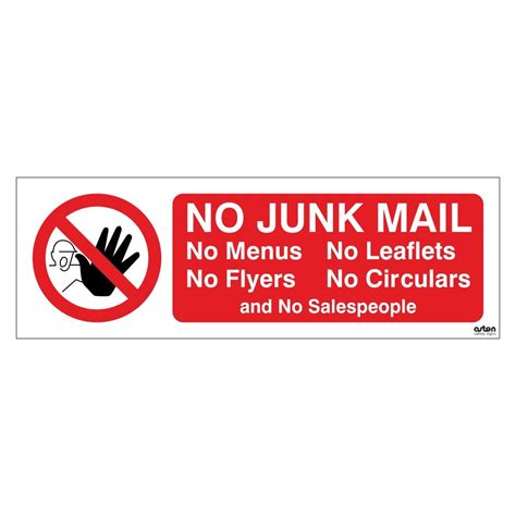 No Junk Mailleafletsmenusflyerscircularssalespeople Window Sticker
